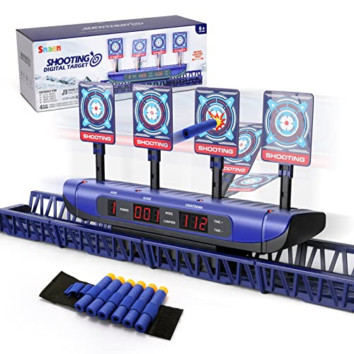 SNAEN Running Shooting Targets, Electronic Auto Reset Digital Scoring Targets Outdoor Games Interactive Sports Toys for Kids Boys Girls
