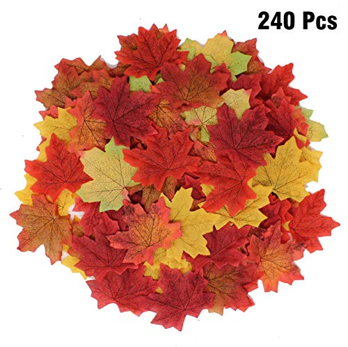Joyin 240 Pcs Assorted Artificial Maple Leaves Mixed Fall Colored Fake Leaves With 5.5 Feet Long Maple Leaf Garland For Thanksgiving Decorations Wedding Events Decor #TOP1