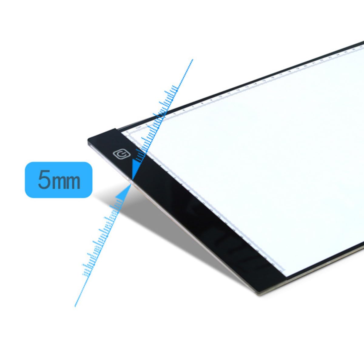 Tavola Luminosa per Disegnare A4, Lavagna LED Nera | Acrilico, Portatile, per Esercizi Pittorici e Uso Professionale, con Sagoma Graduata e Cavo USB