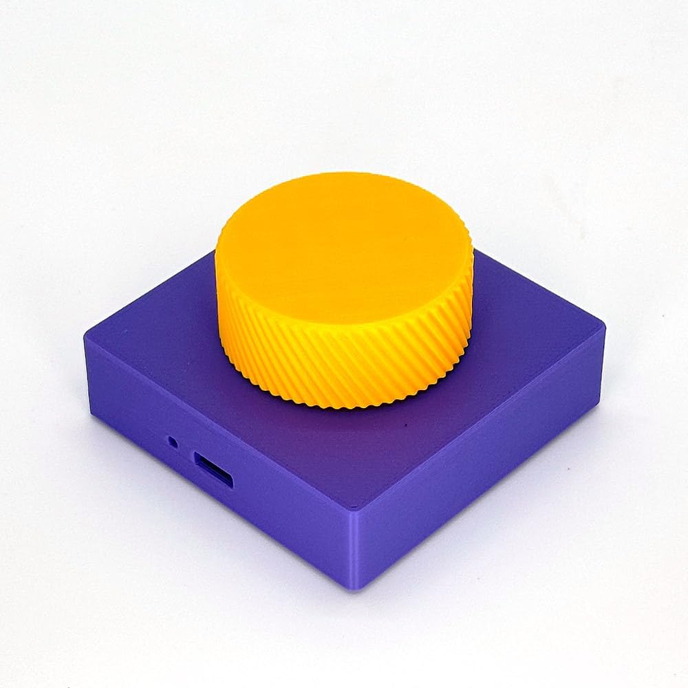 Bluetooth Media Control Knob, Controller for PC/Gaming/Home Audio/Desktop,Multi-Function Button with Adjustment,Wireless Volume Controller for Windows, Android, iOS, macOS (Mysterious Purple)