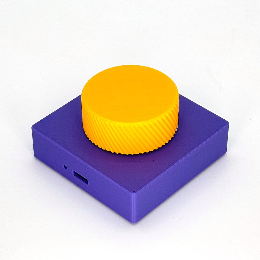 Bluetooth Media Control Knob, Controller for PC/Gaming/Home Audio/Desktop,Multi-Function Button with Adjustment,Wireless Volume Controller for Windows, Android, iOS, macOS (Mysterious Purple)