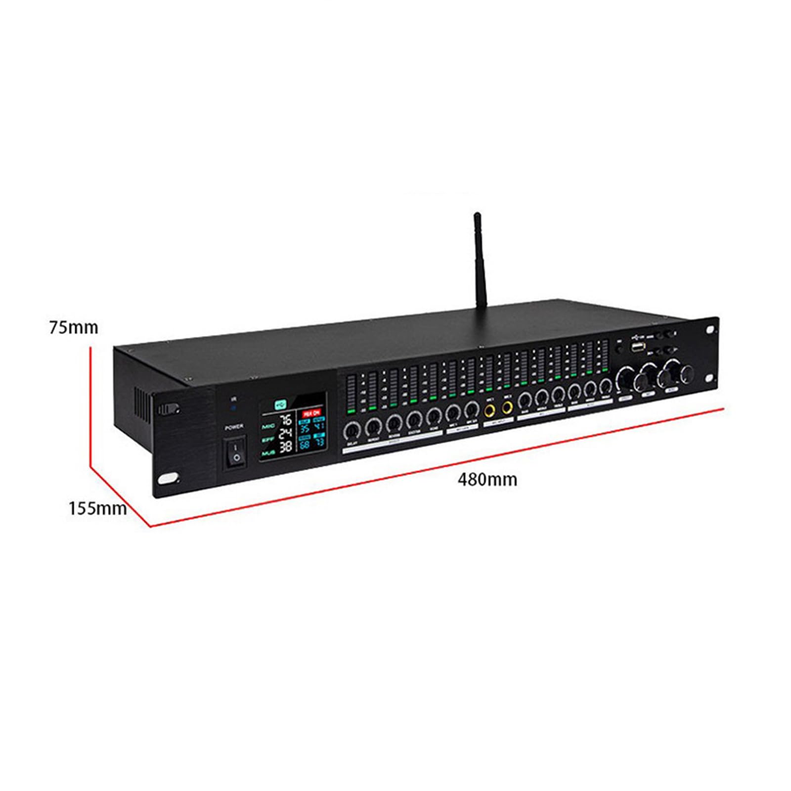 Efectos De Pre-Etapa Profesionales, Procesador De Audio Digital KTV Reverberation, Pantalla De Espectro, Interfaz De Micrófono, Control Independiente, Anti-aullidos, para Karaoke, Conciertos