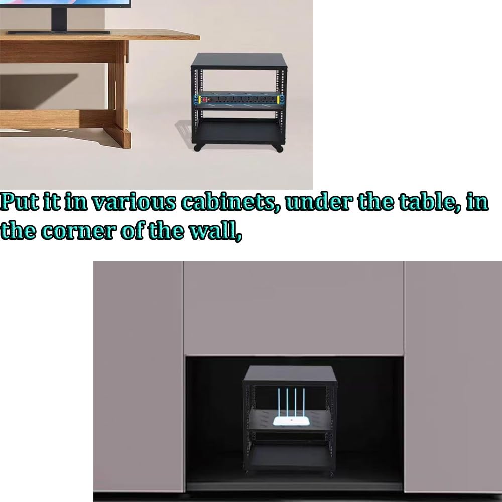 Armadio rack mobile resistente per componenti audio, supporto HiFi regolabile, organizer per console multimediale con ruote, torre di archiviazione per amplificatori (altezza 40 cm)