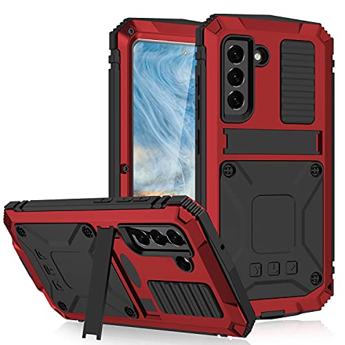 Coque Métal pour Samsung S21 FE 5G blindée antichoc premium rouge
