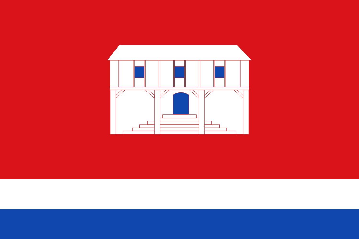 Drapeau Large Orbaneja Riopico en tissu haute densité aux proportions 2 3