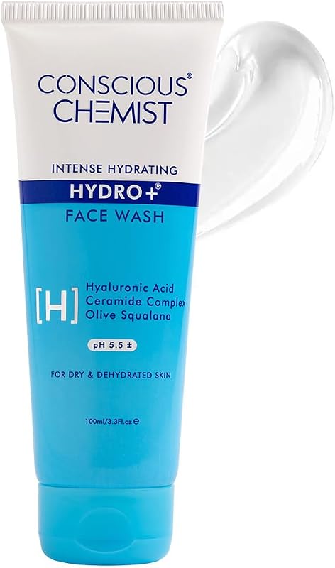 Conscious Chemist Hydro+ limpador facial suave com ácido hialurônico, ceramidas e ginseng, 100 mL