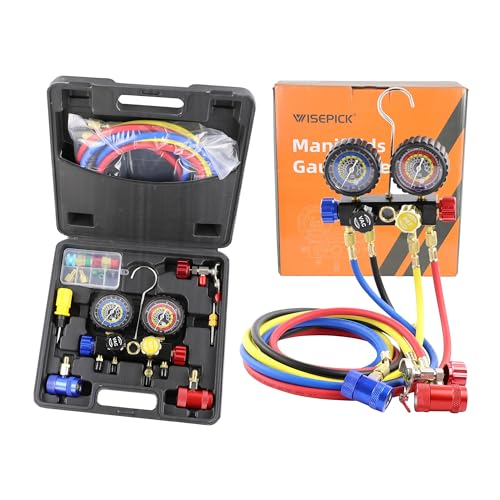 ゲージマニホールド　R-134a 　ガス1本 Amazon.co.jp: R1234yf R134a マニホールドゲージセット 4バルブ