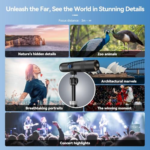 Image of APEXEL 30X Telephoto Lens with Tripod - Professional Telephoto Camera Lens for iPhone, Samsung, Pixel, and More