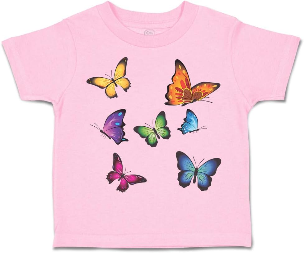 Toddler T-Shirt Insects Butterflies Cotton Extraordinary Insects Dearest Boy & Girl Clothes Incredible Insects Dearest Baby Funny Tee Soft Pink Design Only 3T