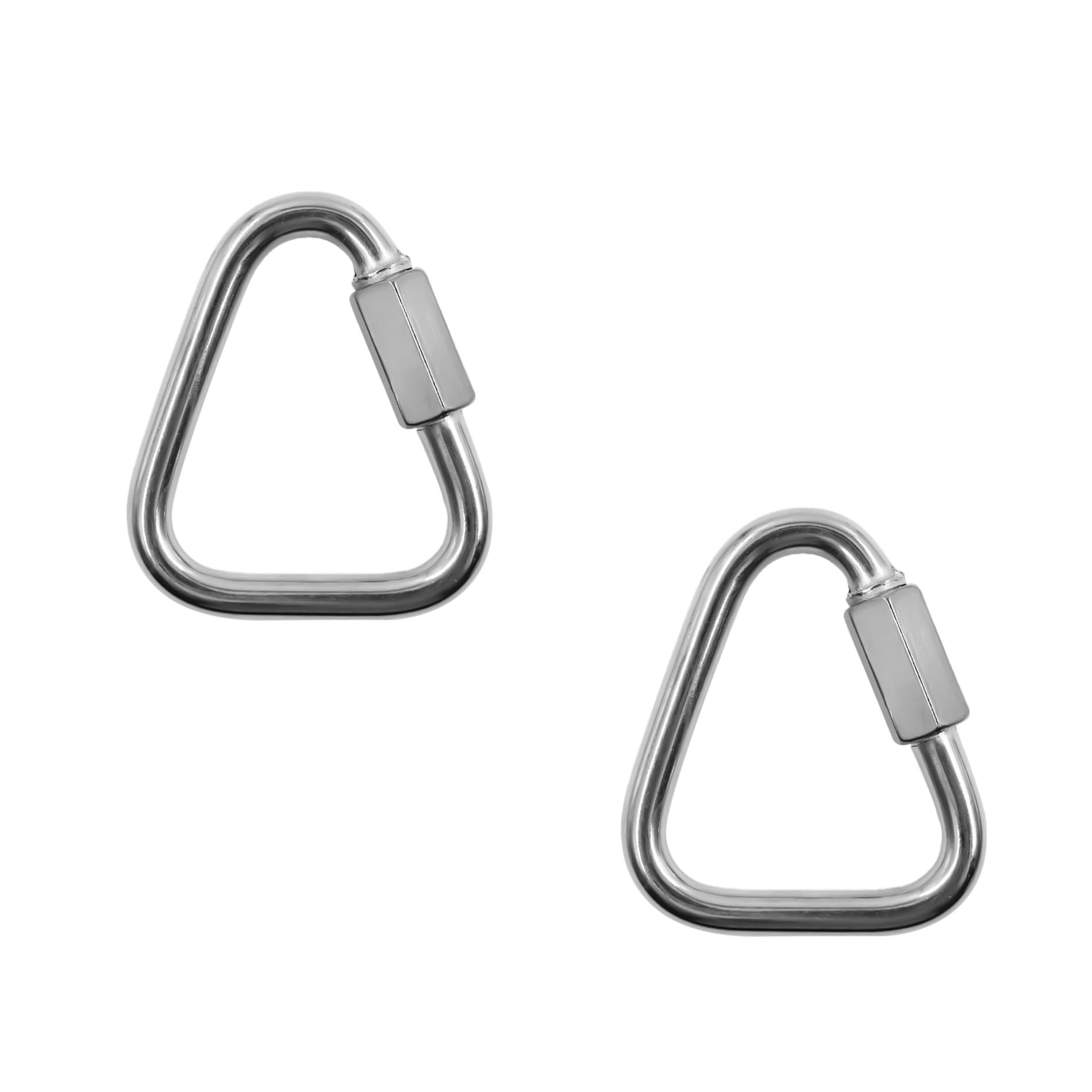 304 Stainless Steel Chain Quick Link Triangle,TTZEZE Heavy Duty Triangle Locking Carabiner Marine Grade Chain Connector for Outdoor Equipment Hammock Keychain Buckle Link 2 Pack 73 * 56 * 8mm