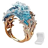 Ocean's Oath Jewelry Set, Jewelry Set for Women, Ocean Wave Necklace Earrings Ring Jewelry Set, Ocean Beach Jewelry Set for Mothers Day,Birthday, Anniversary (Ring)