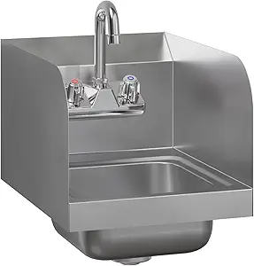 AmGood Stainless Steel Wall Mount Hand Sink | NSF | Commercial Hand Washing Basin For Restaurant, Kitchen and Home (12