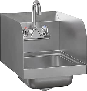 AmGood Stainless Steel Wall Mount Hand Sink | NSF | Commercial Hand Washing Basin For Restaurant, Kitchen and Home (12