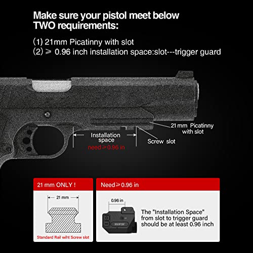 Image of SOLOFISH 500lm Pistol Light and Purple /Infrared (IR) /Green Blue Beam Combo, Rechargeable Aluminum Weapon Light and Beams for Guns with a Rail