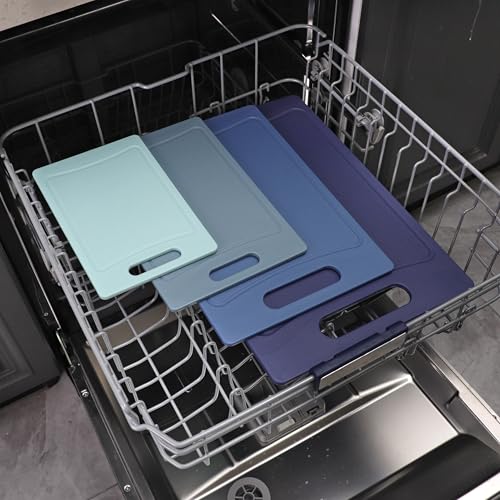 COOK-WITH-COLOR-Non-Slip-Cutting-Board-Set--Kitchen-Essentials-with-Easy-Grip-Handle-for-Meat-Veggies-and-Fruits-4-Cutting-Boards-Blue-New