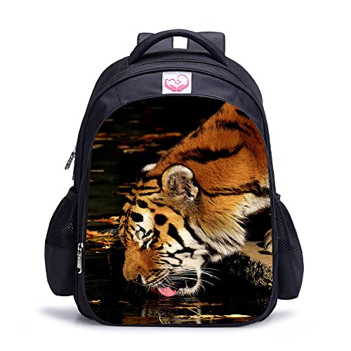 Sac à dos de travail tigre 3D anti-choc ordinateur 16 pouces