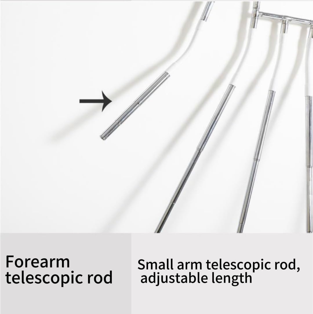 Manichino per abiti, regolabile, in metallo, per esporre vestiti, fotografie e acconciature, appendiabiti telescopico con design invisibile