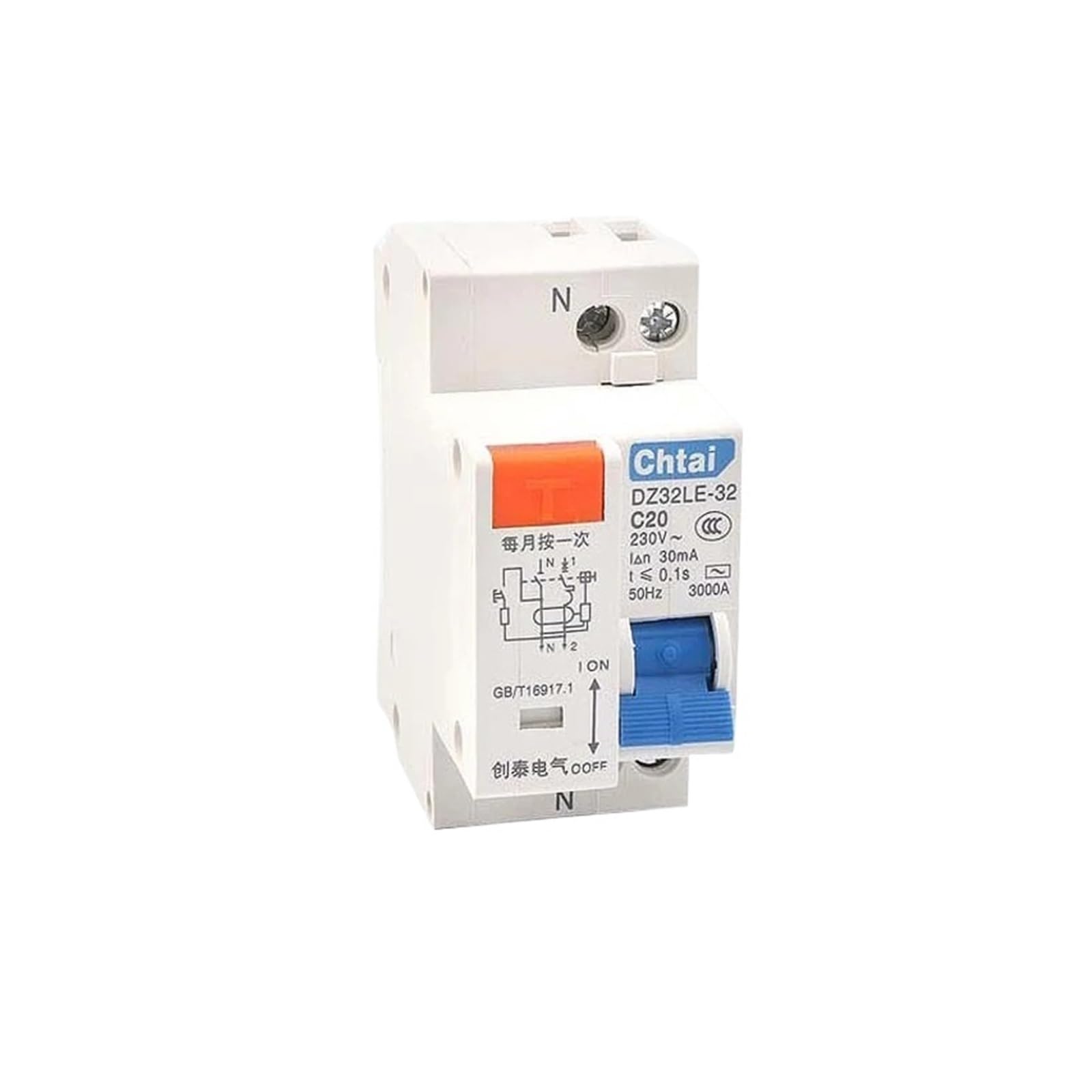 Disjoncteur automatique DZ32LE-32 1P+N RCBO DPNL ELCB 10A 16A 20A 25A