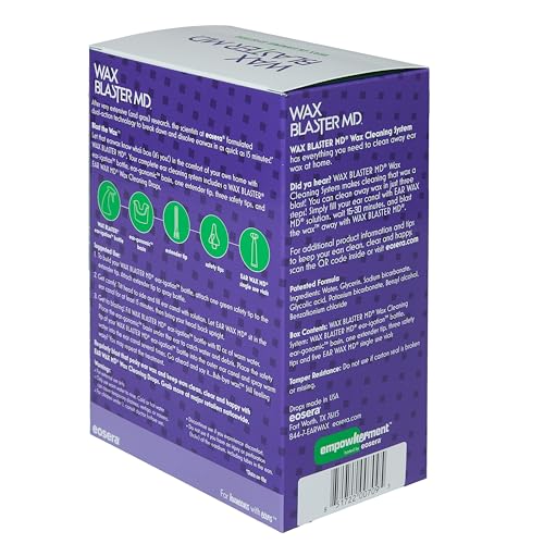 eosera® Wax Blaster MD®- Ear Wax Cleaning System with 5-ct Single Use Vials - Complete Earwax Irrigation Kit for Stubborn and Routine Earwax Cleaning - Clinically Proven Results