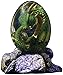 ZHEYANG Uova Dinosauro Uovo Dinosauro Sogno di Cristallo Trasparente Uovo di Drago Cristallo Trasparente Resina Uovo di Drago Scultura Fatta a Mano Fuoco Tasca Drago Souvenir Model:G01409(Color:Green