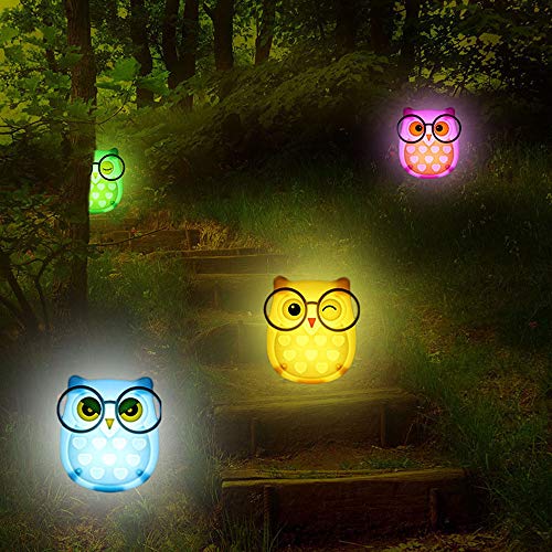 Fuwinet 2 Pcs Owl Led Plug In Night Light For Kids- Wall Lamp Take Good Care Children Sleep Light Sensor Auto Controlled Nightlights For Baby Nursing (Blue+Pink) #TOP6