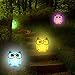 FuWinet 2 PCS Owl LED Plug in Night Light for Kids- Wall Lamp Take Good Care Children Sleep Light Sensor Auto Controlled Nightlights for Baby Nursing (Blue+Pink)