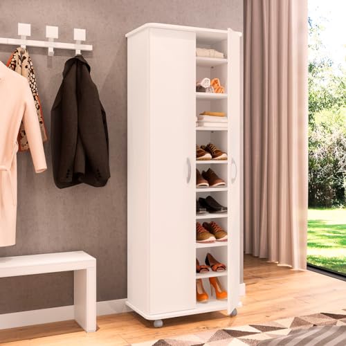 Catálogo para Comprar On-line Alacenas Top 5. 41 MOBI Alacena de Madera para Cocina Zurich - 2 Puertas 8 Estantes Color Blanco - Largo 60cm x Alto 169cm - Mueble para Almacenamiento de Despensa