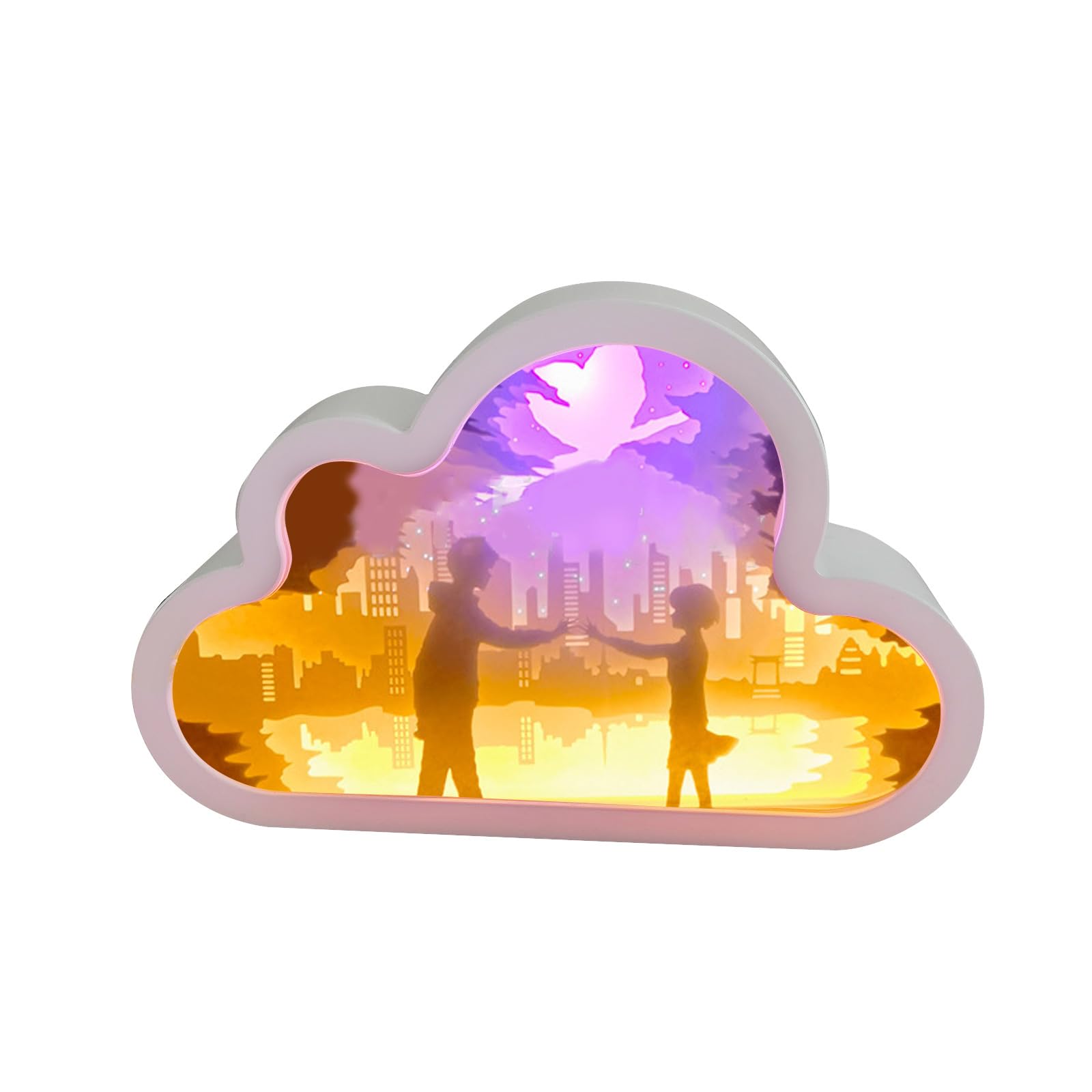 Kalttoy Girls A Paper Carve Cloud Night Light 2 In1 Decorative Led Light Household Ornament For Home Bedroom Dormitory Multifunction