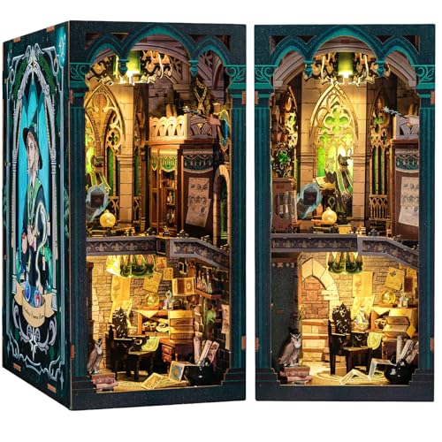 Image of CUTEBEE Book Nook Kit - DIY Booknook Miniature House Tiny House 3D Wooden Puzzle Dollhouse Kit for Adults and Teens, Bookshelf Insert Decor, DIY Craft Gift Model Build (Darkness Common Room)
