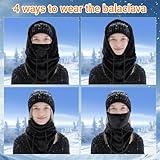 FEIKELUN Balaclava Winter Snood Thermal Unisex Neck Warmer Fleece Snoods for Men Women Sherpa Hood Ski Mask Windproof Face Cover Hat Neck Gaiter Balaclavas for Motorcycle Fishing Outdoor Sports Black - Image 5
