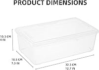Vista 2 de novelinks Paquete de 12 contenedores de almacenamiento de plástico de 6 cuartos con tapas, contenedores transparentes apilables con pestillos