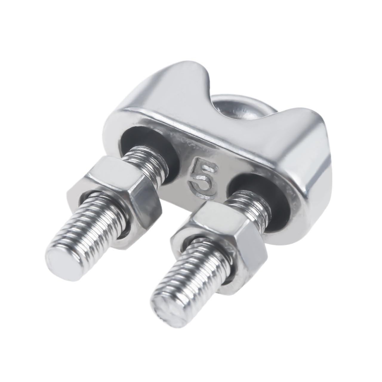 Morsetto per cavi in acciaio 20 pezzi di morsetti a forma di U for cavi M2/3/4/5/6/8 mm, bulloni di fissaggio for cavi, morsetti for ferramenta, manicotto for fune in acciaio inossidabile 304(M2)