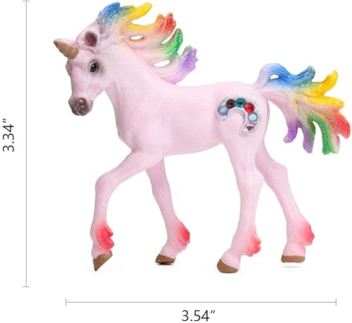 Miniatura 2 de UANDME Juego de 8 figuras de unicornio de juguete, decoración de pastel de unicornio para fiesta, cumpleaños, regalo de juguete imaginativo para