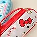 JUTOROSY Cute Pencil Case for Girls, Pu Leather Pencil Pouch with Zipper, Kawaii Stationery, Cartoon Makeup Bag, Pen Case Large Capacity Stationery Bag for School Supplies, Red