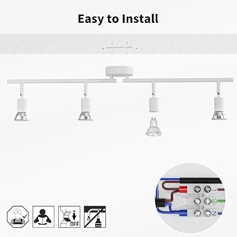 LVWIT Kitchen Lights Ceiling White,Light Fittings Ceilings,4 Way Ceiling Spotlight Fitting,Ceiling Lights Living Room,GU10 Base Spot Lights for Lounge Bedroom Dining Room(NO Bulb)