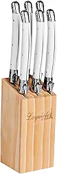 Conjunto De 6 Facas Luxo Com Cepo De Madeira Branco La Tour Branco Pacote De 6 No Voltagev