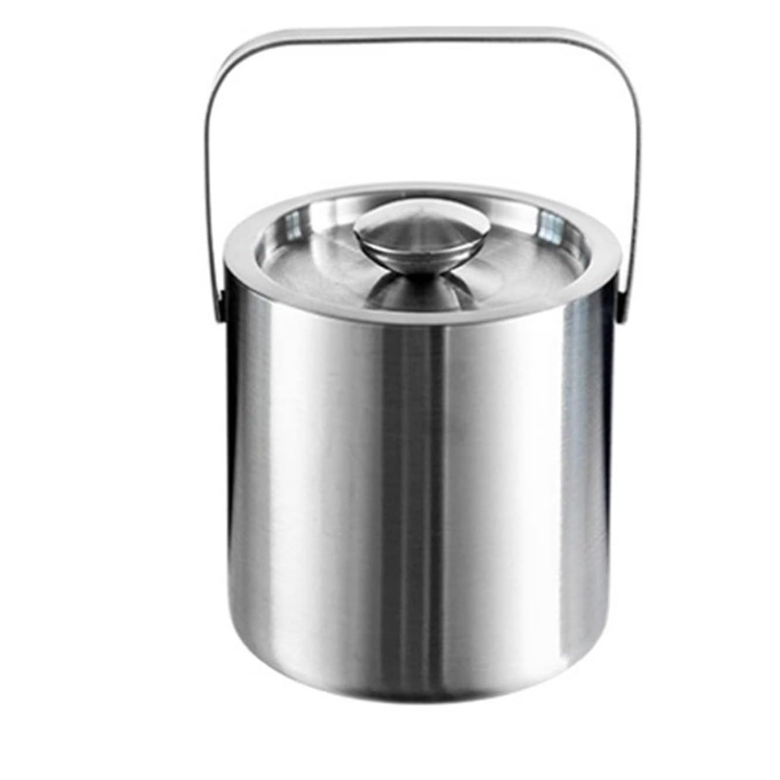 Cubo de Hielo de Acero Inoxidable de 1300 ml, Cubo de Hielo de Doble Pared con Tapa, Cubo de Hielo Aislado con asa, for Enfriar champán, Cerveza y Vino. para Bar, Cumpleaños, Fiestas