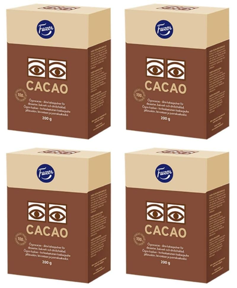 Fazer Cacao Original Chocolate 4 Boxes of 200g
