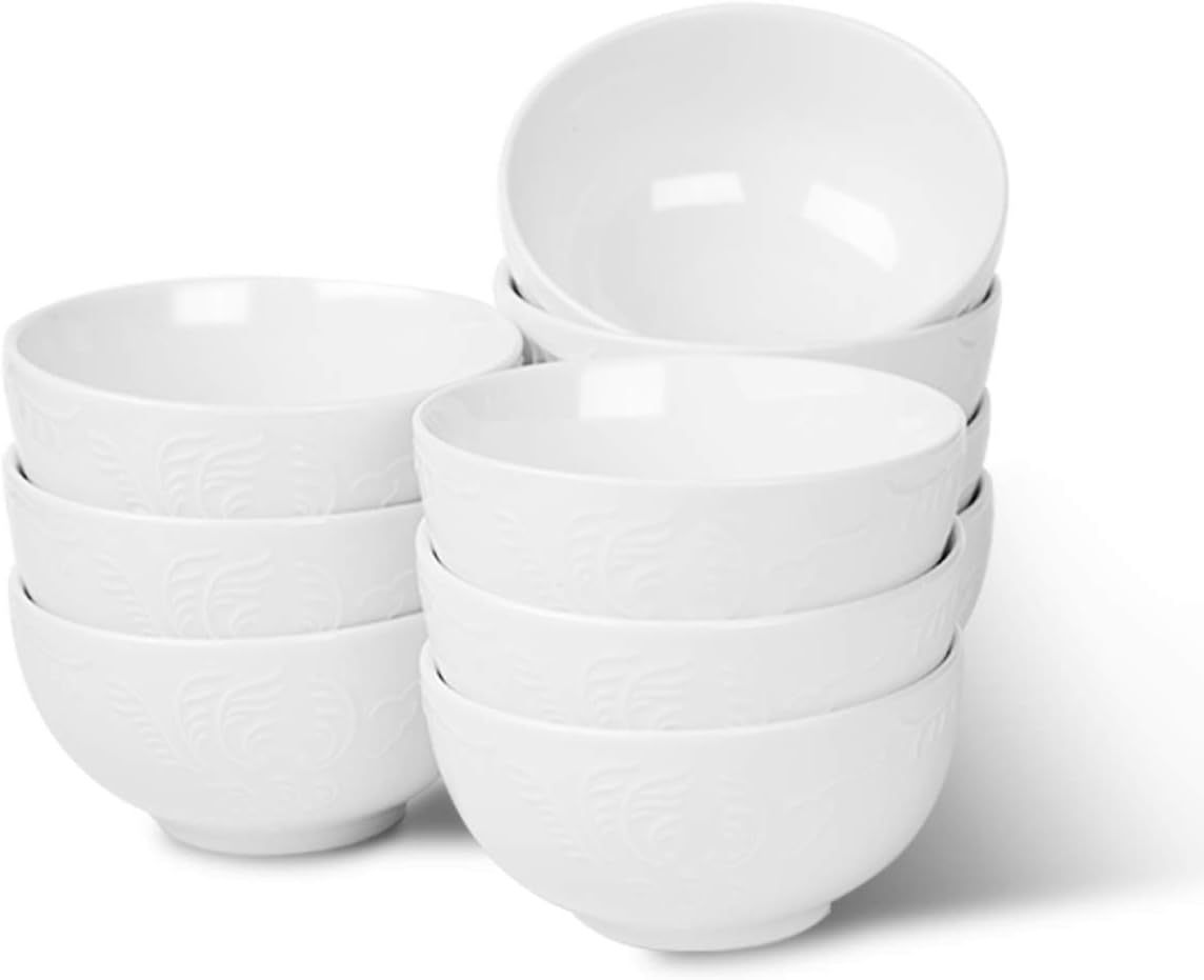 amHomel 10 Packs Porcelain Small Bowl Set for Ice Cream