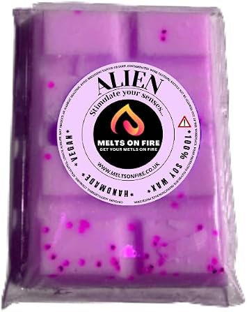 Wax Melts Snap Bars, 4 x 30G Pack Alien, Lemon Sherbat, Baby Powder, Snow Fairies Scented Soy Wax Melts Vegan Aromatherapy