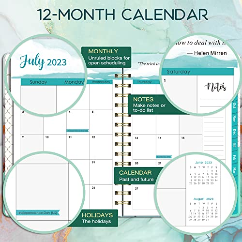 Planner 2023-2024 - Jul.2023 - Jun.2024, Academic Planner 2023-2024, 2023-2024 Planner Weekly & Monthly With Tabs, 6.3" X 8.4", Hardcover With Back Pocket + Thick Paper + Twin-Wire Binding, Daily Organizer - Green #TOP2