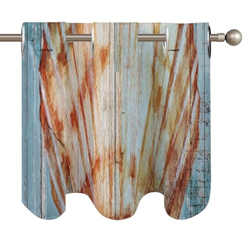 Cenefas para ventanas estampadas estilo océano retro, pack de 2 para cocina 5