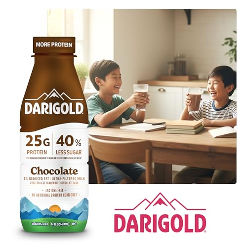 Darigold FIT High Protein Milk 2 Percent - Ultra-Filtered, Low Fat, Lactose Free - 25g Protein, 40% Less Sugar - 14oz Bottles, 12 Pack (Chocolate Milk) - Thumbnail 7