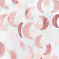 Pink Rose Gold Moon Star