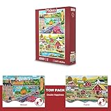 Pixlora 1000 Piece Puzzle for Adults, 2 Pack City and Countryside Jigsaw Puzzles, Landscape Theme, Challenging Puzzles for Family Game Night, Ideal for Home Decor