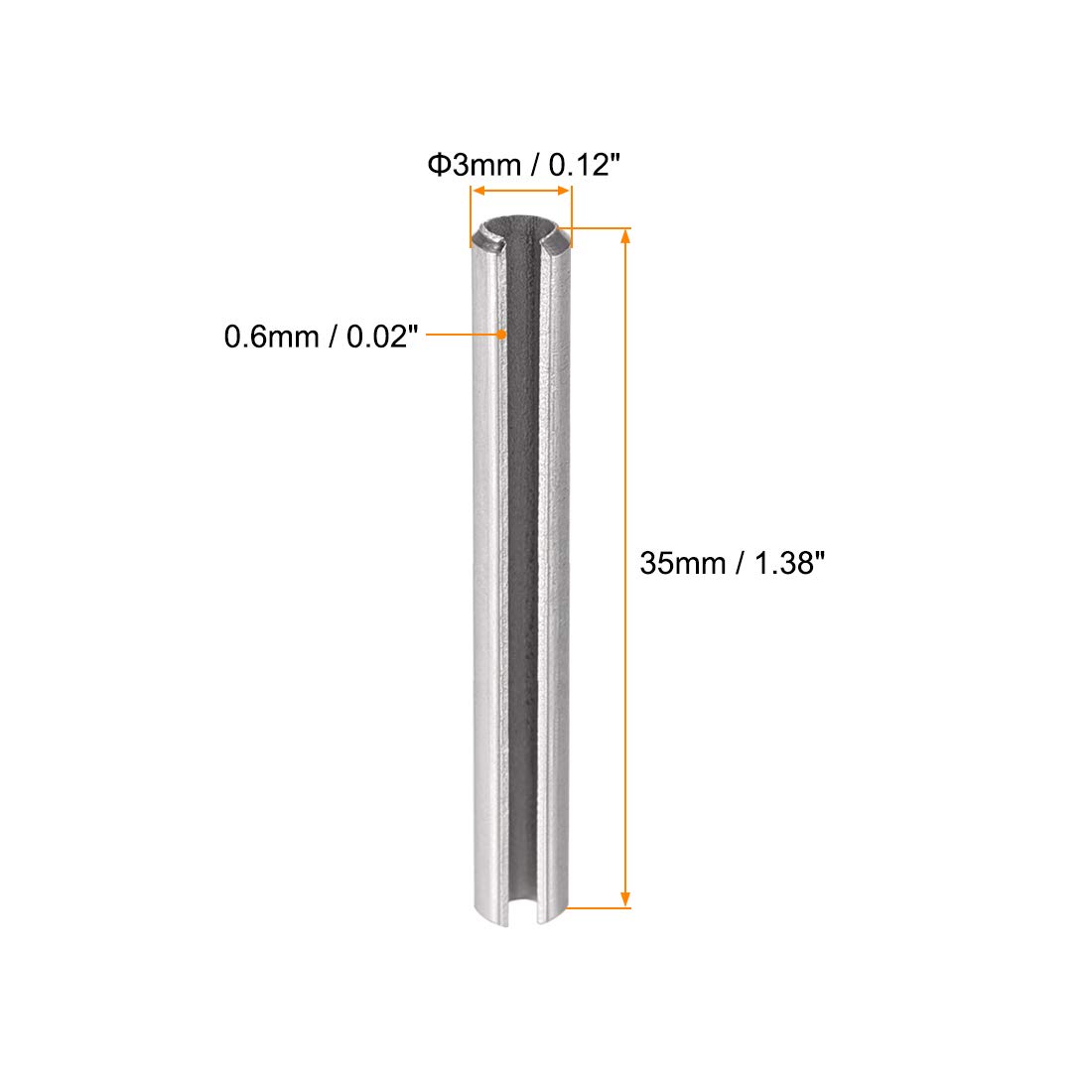 Buy 3/32 X 3/4 Inch Slotted Spring Pins (ASME B18.8.2) - Accu