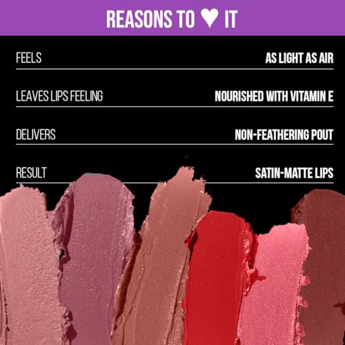 Image of Staze 9to9 Creme De La Matte Lipstick | Intense Color Payoff | Weightless Silky Formula | Smudgeproof & Transferproof | 12 Hrs Stay | Non-Drying Pigmented Lightweight | 05 Strawberry Daiquiri | 4.2 g