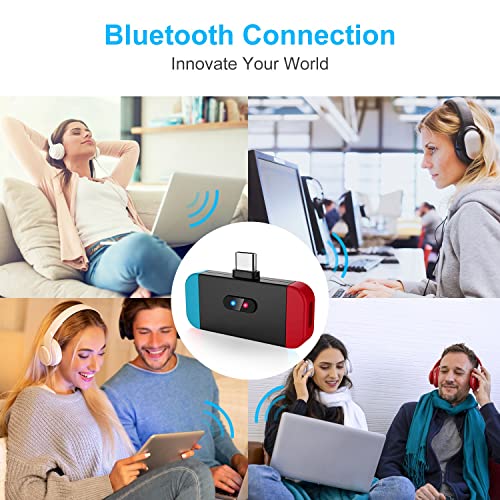 Giveet USB Type-C Bluetooth Audio Transmitter Adapter for Nintendo Switch PC PS4 MAC, Support in-Game Voice Chat, Plug n Play, Wireless Audio Adaptor Pairing with AirPods Bose Headphones, Low Latency