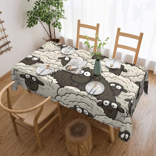 Nappe rectangulaire imperméable style rustique chic motif moutons de qualité supérieure