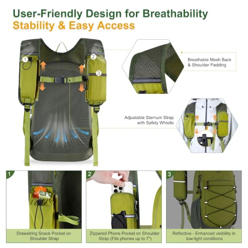 BECOJADDE 15L Packable Hiking Backpack